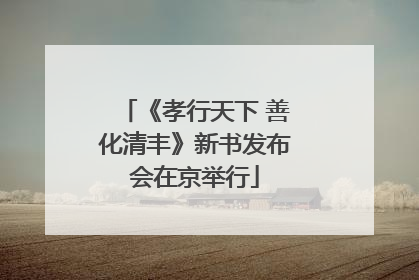 《孝行天下 善化清丰》新书发布会在京举行