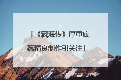 《藏海传》厚重底蕴精良制作引关注