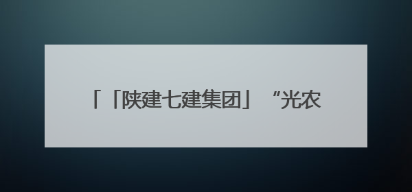 「陕建七建集团」“光农共舞”谱写振兴新篇 “智慧运输”赋能绿色标杆
