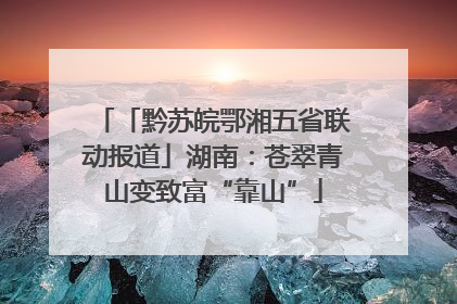 「黔苏皖鄂湘五省联动报道」湖南：苍翠青山变致富“靠山”
