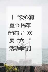“爱心润童心 民革伴你行”欢度“六一”活动举行