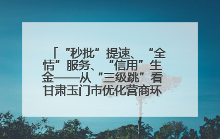 “秒批”提速、“全情”服务、“信用”生金——从“三级跳”看甘肃玉门市优化营商环境的进阶之路