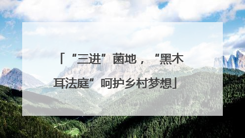 “三进”菌地，“黑木耳法庭”呵护乡村梦想