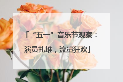“五一”音乐节观察：演员扎堆，流量狂欢