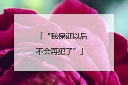 “我保证以后不会再犯了”
