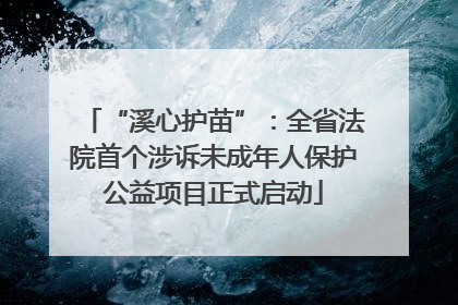 “溪心护苗”：全省法院首个涉诉未成年人保护公益项目正式启动