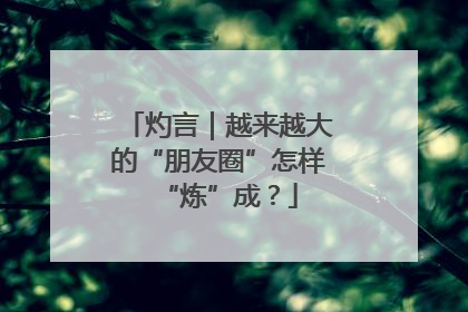 灼言｜越来越大的“朋友圈”怎样“炼”成？