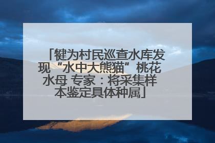 犍为村民巡查水库发现“水中大熊猫”桃花水母 专家：将采集样本鉴定具体种属
