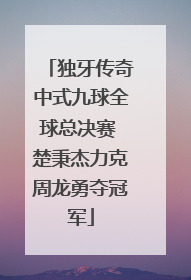 独牙传奇中式九球全球总决赛 楚秉杰力克周龙勇夺冠军