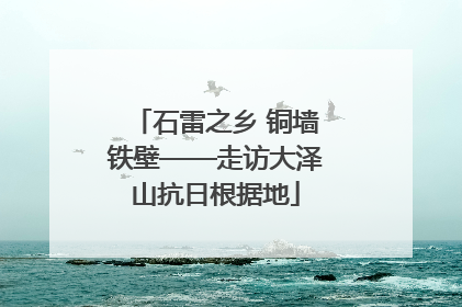 石雷之乡 铜墙铁壁——走访大泽山抗日根据地