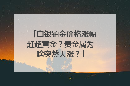 白银铂金价格涨幅赶超黄金？贵金属为啥突然大涨？