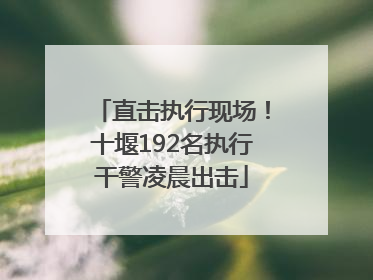 直击执行现场！十堰192名执行干警凌晨出击