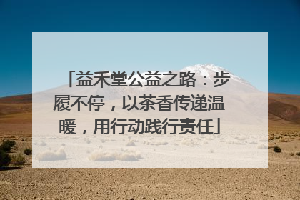 益禾堂公益之路：步履不停，以茶香传递温暖，用行动践行责任
