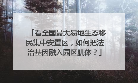 看全国最大易地生态移民集中安置区，如何把法治基因融入园区肌体？