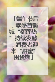 端午节后，孝感首衡城“榴莲热”持续发酵，消费者迎来“甜蜜”囤货期