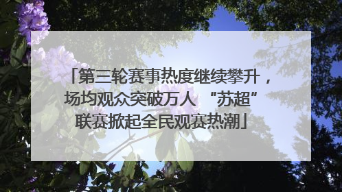第三轮赛事热度继续攀升，场均观众突破万人 “苏超”联赛掀起全民观赛热潮