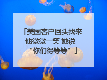 美国客户回头找来 他微微一笑 她说“你们得等等”