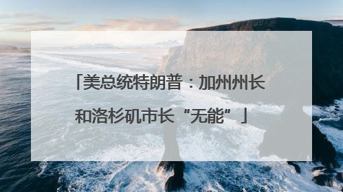 美总统特朗普：加州州长和洛杉矶市长“无能”
