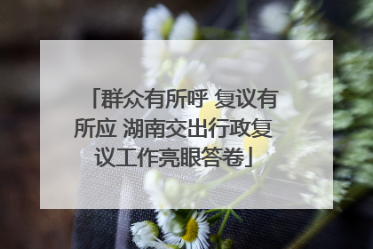 群众有所呼 复议有所应 湖南交出行政复议工作亮眼答卷