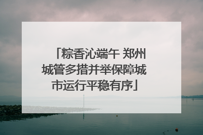 粽香沁端午 郑州城管多措并举保障城市运行平稳有序
