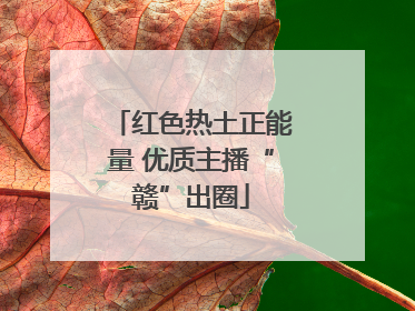 红色热土正能量 优质主播“赣”出圈