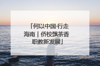 何以中国·行走海南｜侨校飘茶香 职教新发展