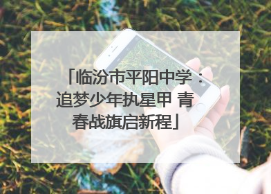 临汾市平阳中学：追梦少年执星甲 青春战旗启新程