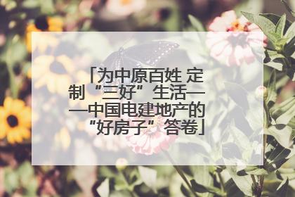 为中原百姓 定制“三好”生活——中国电建地产的“好房子”答卷