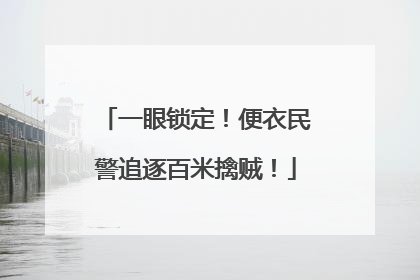 一眼锁定！便衣民警追逐百米擒贼！