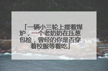 一辆小三轮上摆着煤炉，一个老奶奶在压葱包桧，曾经的你是否穿着校服等着吃