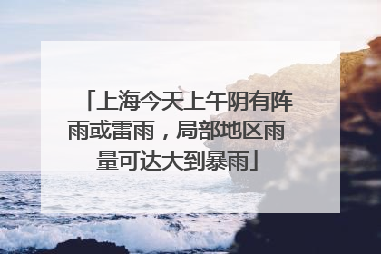 上海今天上午阴有阵雨或雷雨，局部地区雨量可达大到暴雨