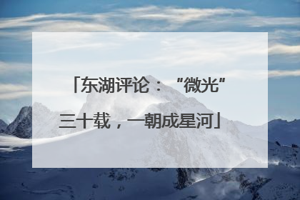 东湖评论：“微光”三十载，一朝成星河