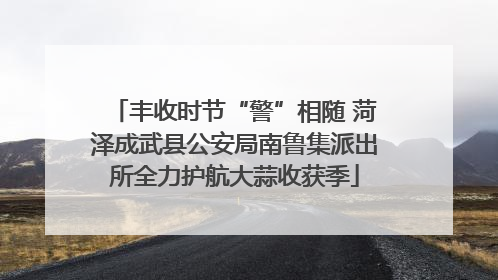 丰收时节“警”相随 菏泽成武县公安局南鲁集派出所全力护航大蒜收获季