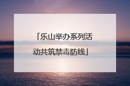 乐山举办系列活动共筑禁毒防线