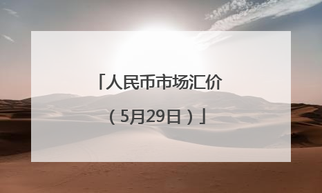 人民币市场汇价（5月29日）