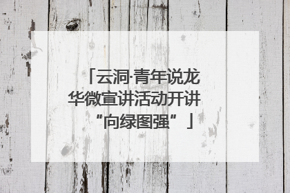 云洞·青年说龙华微宣讲活动开讲“向绿图强”