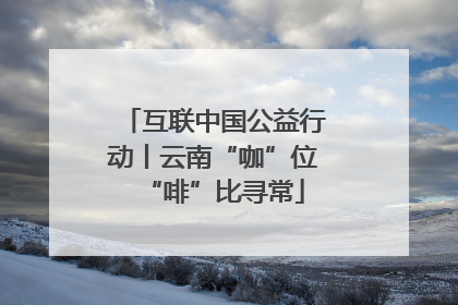 互联中国公益行动丨云南“咖”位“啡”比寻常