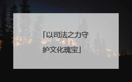 以司法之力守护文化瑰宝