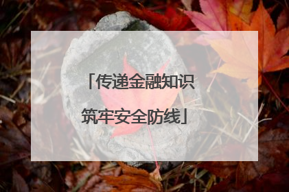 传递金融知识 筑牢安全防线
