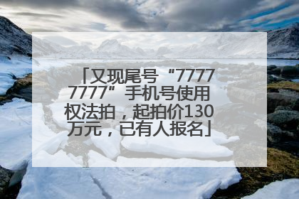 又现尾号“77777777”手机号使用权法拍，起拍价130万元，已有人报名