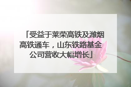受益于莱荣高铁及潍烟高铁通车，山东铁路基金公司营收大幅增长
