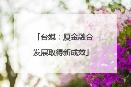 台媒：厦金融合发展取得新成效