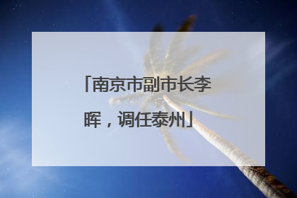 南京市副市长李晖,调任泰州