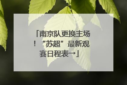 南京队更换主场！“苏超”最新观赛日程表→