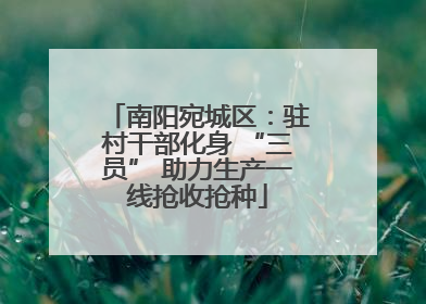 南阳宛城区：驻村干部化身 “三员” 助力生产一线抢收抢种