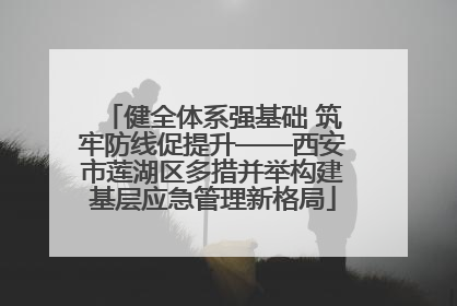 健全体系强基础 筑牢防线促提升——西安市莲湖区多措并举构建基层应急管理新格局