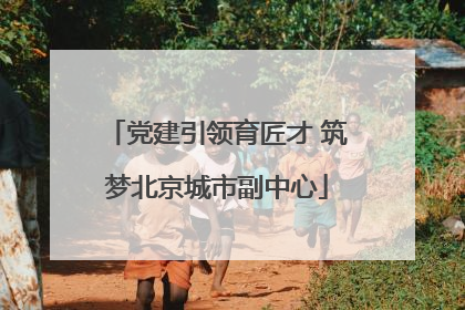 党建引领育匠才 筑梦北京城市副中心