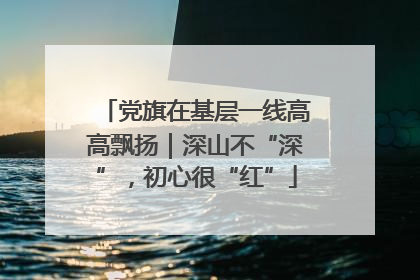 党旗在基层一线高高飘扬｜深山不“深”，初心很“红”