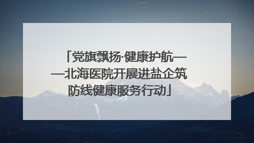 党旗飘扬·健康护航——北海医院开展进盐企筑防线健康服务行动