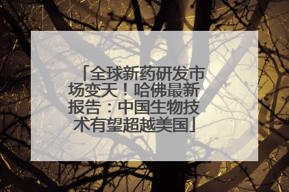 全球新药研发市场变天！哈佛最新报告：中国生物技术有望超越美国